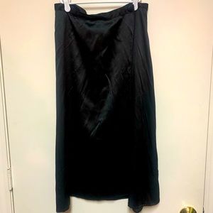 Reformation black 100% silk midi skirt